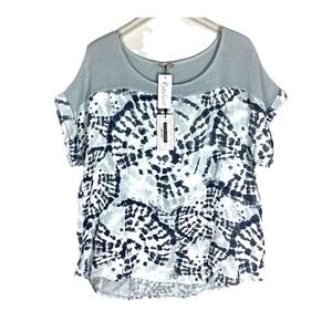 Lungo L'Arno 100% Flax Linen Shirt Cap Sleeve Top Size 1X Made in Italy